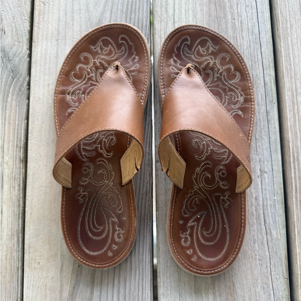 Olukai Paniolo Lipi Flip Flops Size 8 - Picture 2 of 5